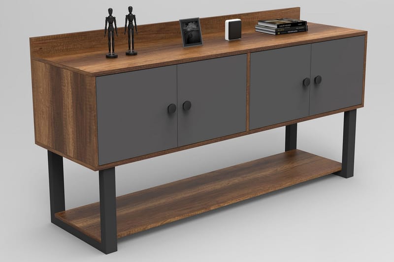 DORDRE Avlastningsbord 180 cm Teak/Antracit - Möbler - Bord
