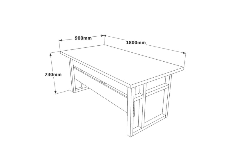 DORDRE Skrivbord 180 cm Teak/Antracit - Skrivbord - Bord