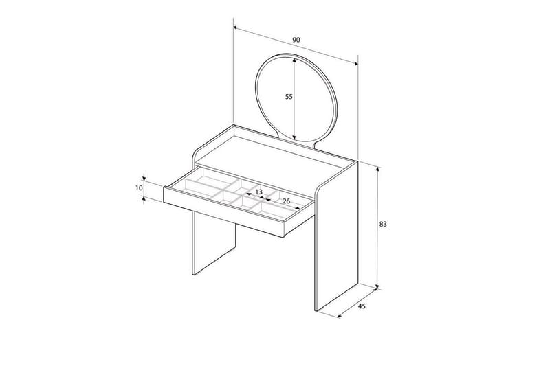 Dralen Sminkbord 90 cm - Multifärgad - Möbler - Bord