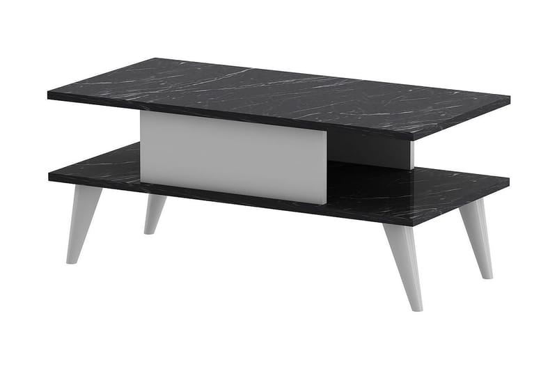 DUMELE Soffbord 90x40x90 cm Svart/Vit - Möbler - Bord