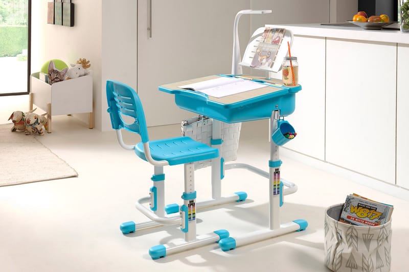 DUNCANNE Ritbord Vit/Blå - Blå - Ritbord barn & rittavla barn - Bord - Skrivbord