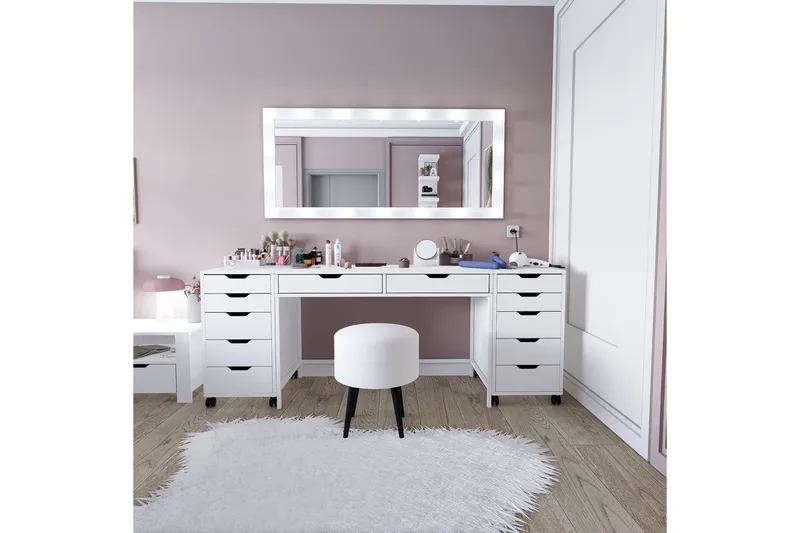 Durusu Sminkbord 200 cm - Mattvit - Möbler - Bord