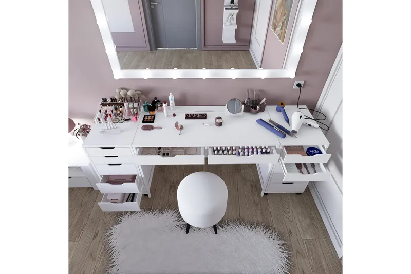 Durusu Sminkbord 200 cm - Mattvit - Möbler - Bord