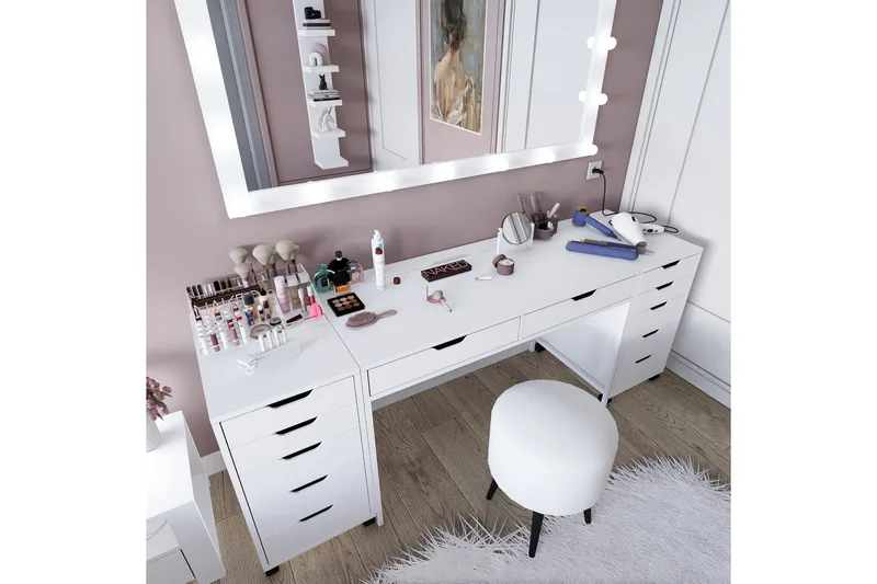 Durusu Sminkbord 200 cm - Mattvit - Möbler - Bord