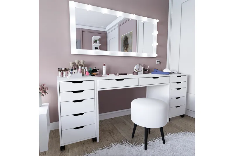 Durusu Sminkbord 200 cm - Mattvit - Möbler - Bord