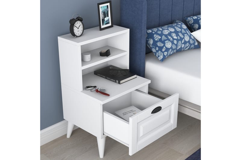 Eladia Sängbord 45 cm - Vit - Möbler - Bord
