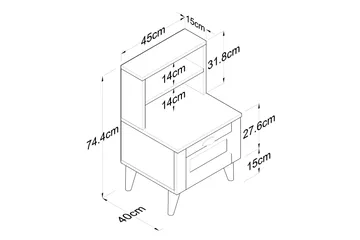 Eladia Sängbord 45 cm - Vit - Möbler - Bord