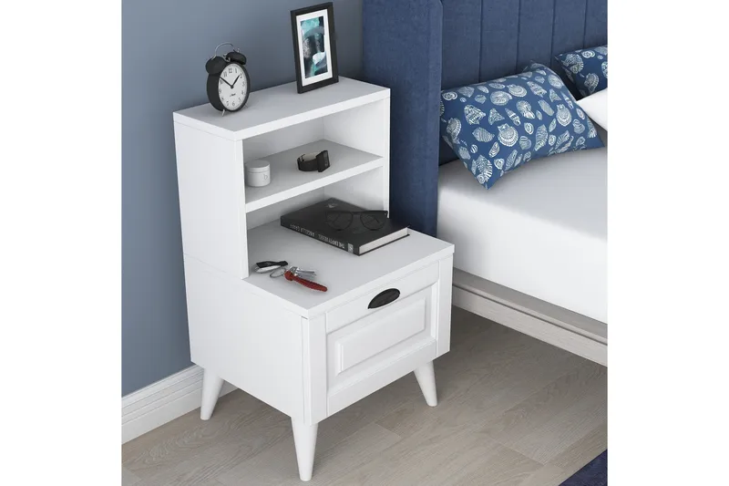 Eladia Sängbord 45 cm - Vit - Möbler - Bord