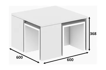 Elegancia Satsbord 60 cm 4 Bord - Vit - Möbler - Bord