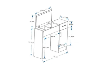Elgar Sminkbord 77 cm - Brun/Vit - Möbler - Bord