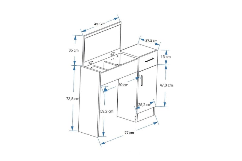 Elgar Sminkbord 77 cm - Brun/Vit - Möbler - Bord