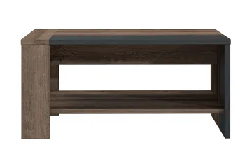Elhovo 90 cm Rektangulärt Soffbord med Förvaring i Mörkt Trä - Mörkbrun - Möbler - Bord