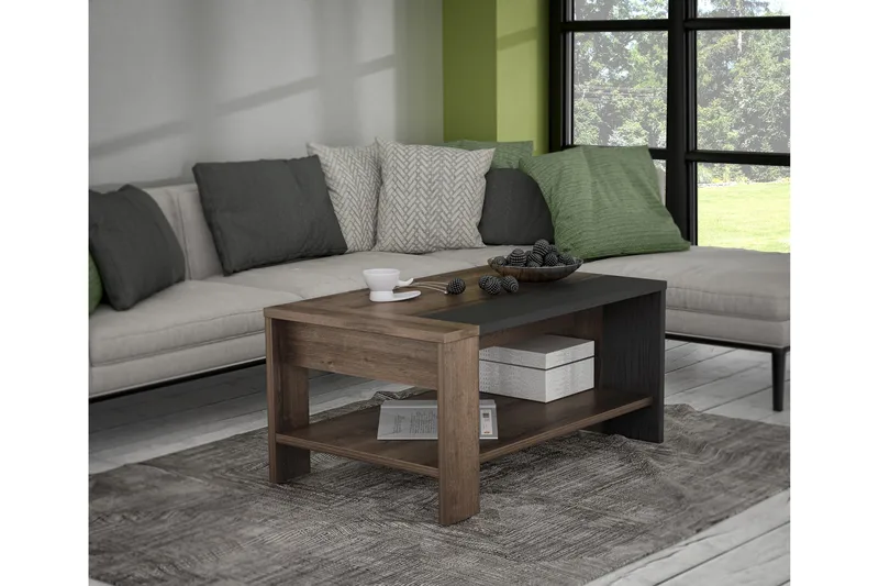 Elhovo Soffbord 90 cm - Brun/Svart - Möbler - Bord