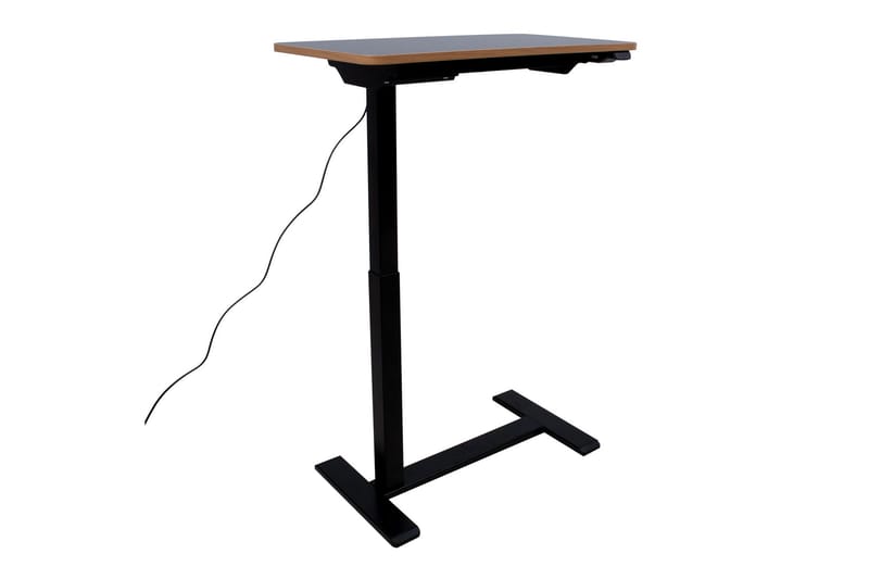 Ergo Justerbart Skrivbord i Metall med Träskiva - Svart - Möbler - Bord