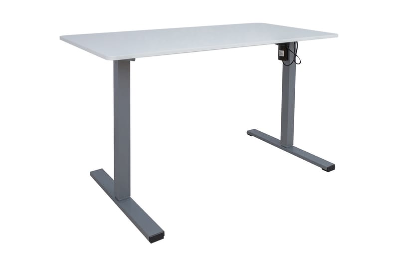 ERGO OPTIMAL Skrivbord med motor 120x60 cm Vit/Grå - Möbler - Bord