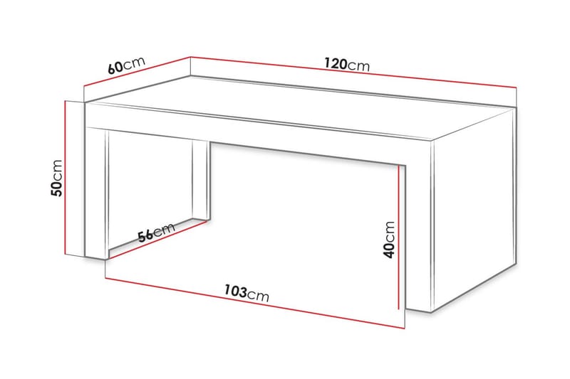 ERIMI Soffbord 120 cm Natur/Svart - Soffbord - Bord