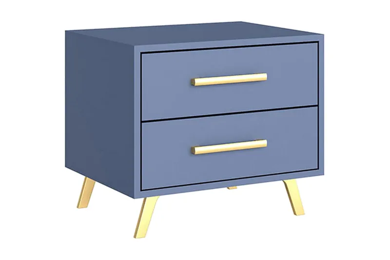 Escaldes Sängbord 54 cm - Matt Blå/Guld - Möbler - Bord