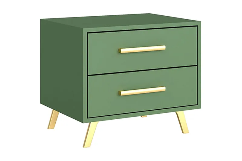 Escaldes Sängbord 54 cm - Matt Grön/Guld - Möbler - Bord