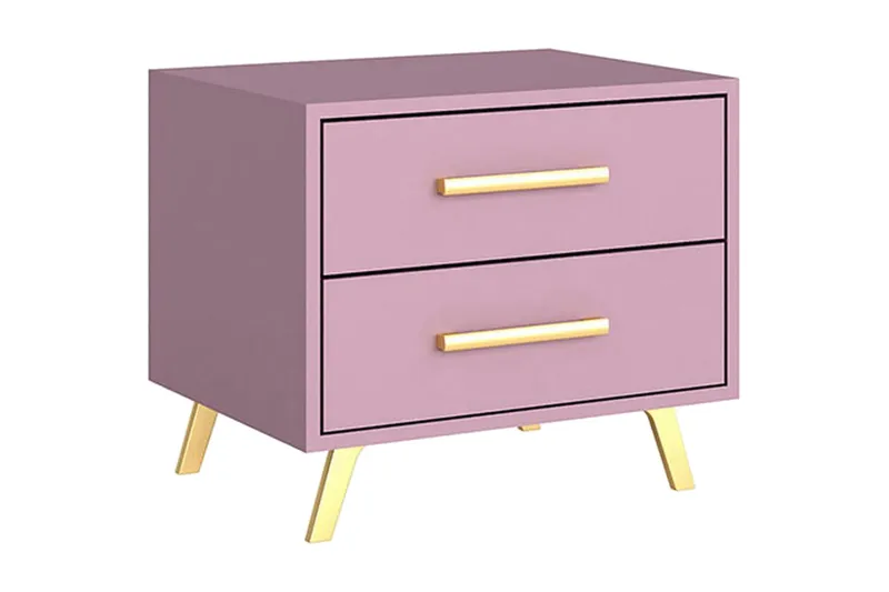 Escaldes Sängbord 54 cm - Matt Lila/Guld - Möbler - Bord