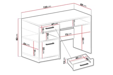 Escaldes Skrivbord 125 cm - Lila - Möbler - Bord