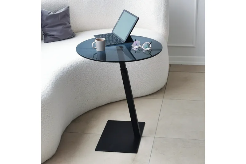 Essexa Soffbord 40x40x40 cm Runt, Svart