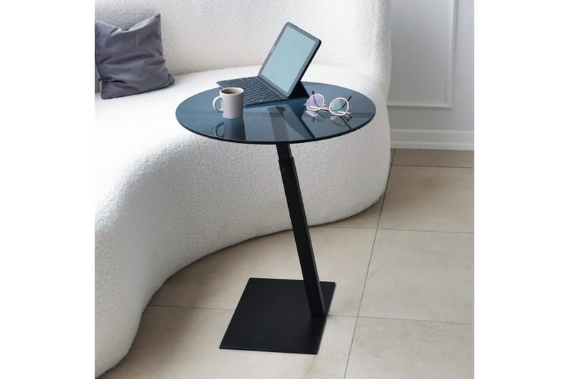 Essexa Soffbord 40x40x40 cm Runt, Svart