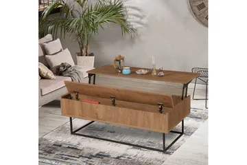 Estremoz Soffbord 120 cm med Förvaring Rum - Mörkbrun/Svart - Möbler - Bord