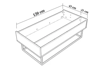 Estremoz Soffbord 120 cm med Förvaring Rum - Mörkbrun/Svart - Möbler - Bord