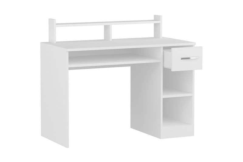 EYMIR Skrivbord 120 cm med Förvaring Låda + Hyllor Vit - Skrivbord - Bord