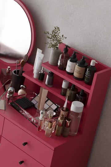 Fabrony Sminkbord med spegel 124 cm - Hallon - Möbler - Bord