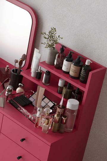 Fabrony Sminkbord med spegel 124 cm - Hallon - Möbler - Bord