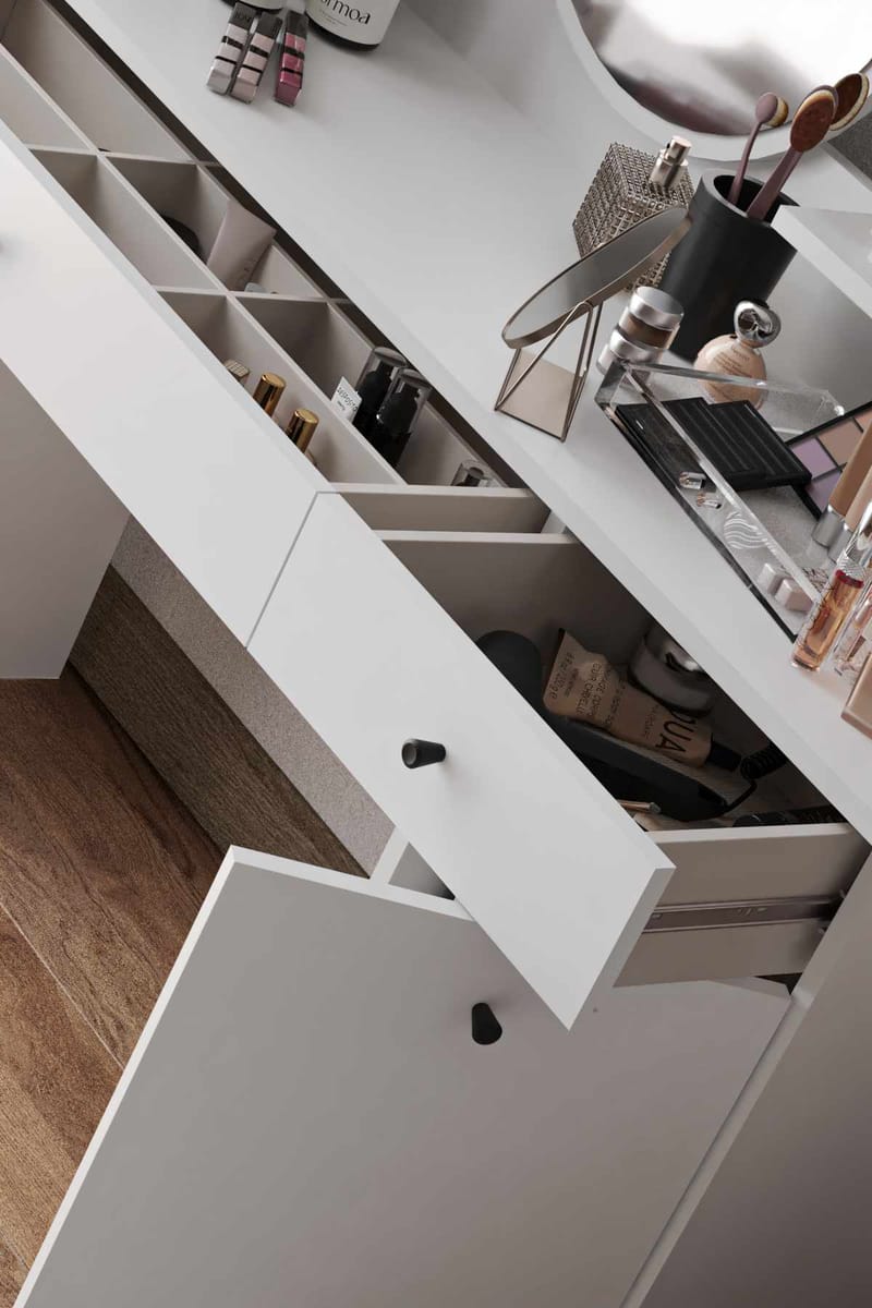 Fabrony Sminkbord med spegel 124 cm - Vit - Möbler - Bord