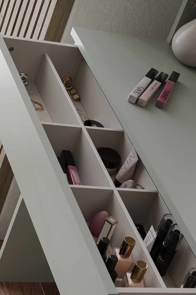 Fabrony Sminkbord med spegel 90 cm - Askgrön - Möbler - Bord