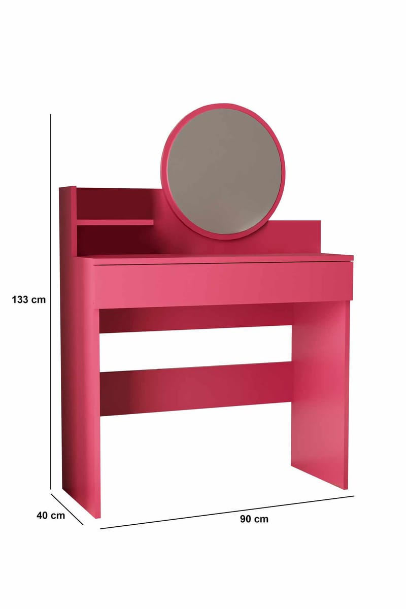 Fabrony Sminkbord med spegel 90 cm - Hallon - Möbler - Bord