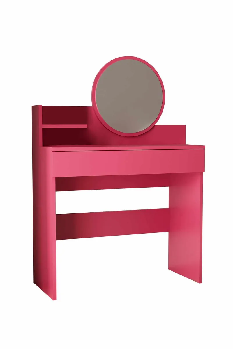 Fabrony Sminkbord med spegel 90 cm, Hallon
