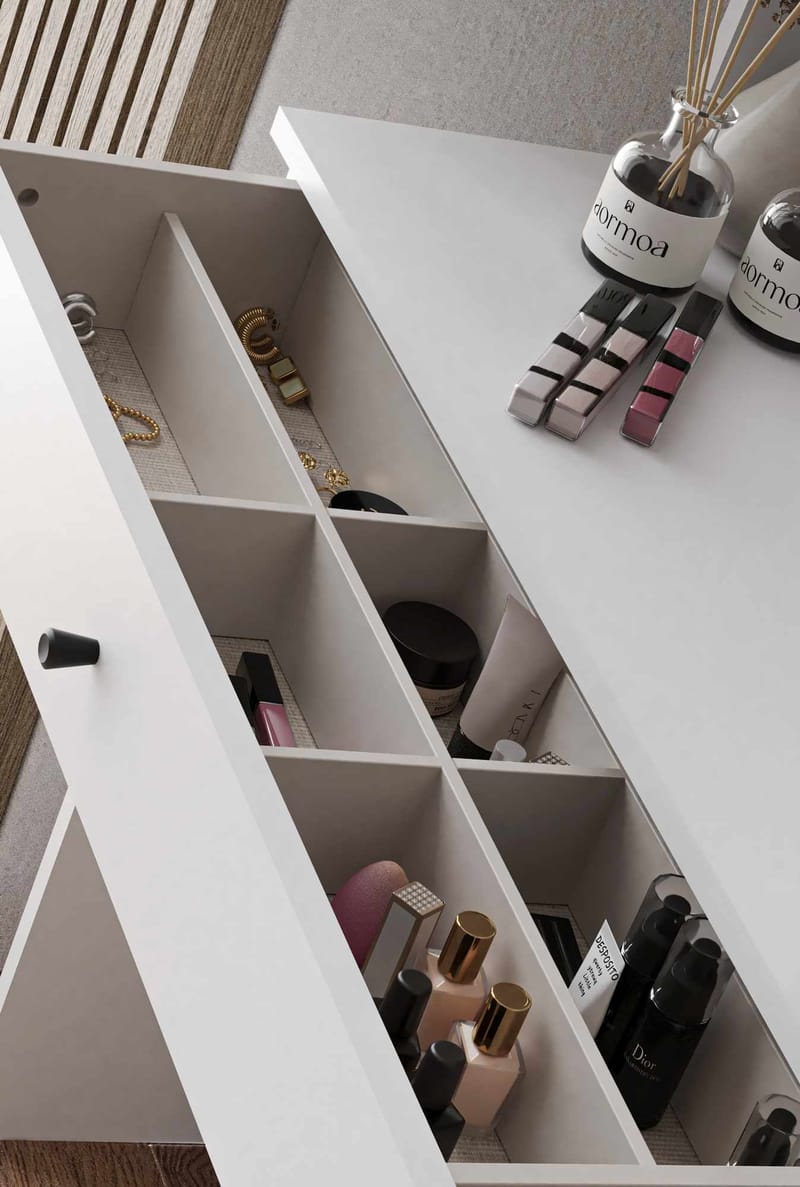 Fabrony Sminkbord med spegel 90 cm - Vit - Möbler - Bord