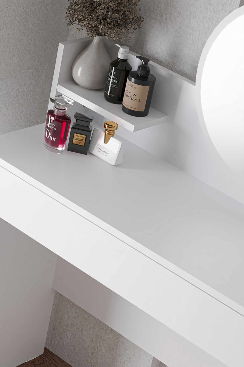 Fabrony Sminkbord med spegel 90 cm - Vit - Möbler - Bord