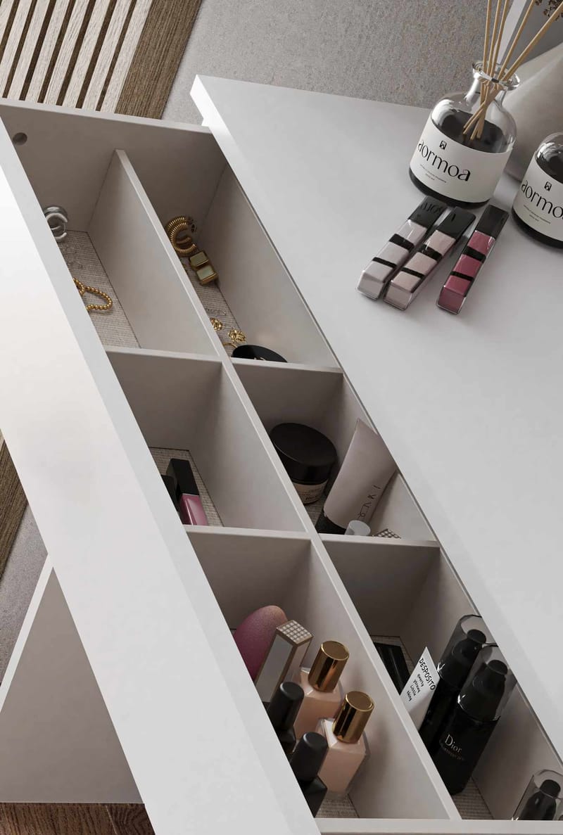 Fabrony Sminkbord med spegel 90 cm - Vit - Möbler - Bord