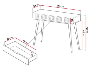 Forba Sminkbord 101 cm - vit - Möbler - Bord