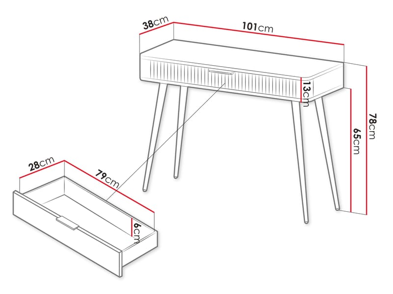 Forba Sminkbord 101 cm - vit - Möbler - Bord