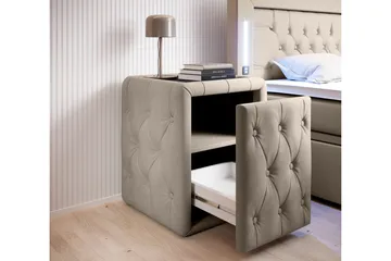 Franco Sängbord 58 cm med Förvaring Låda - Beige - Möbler - Bord