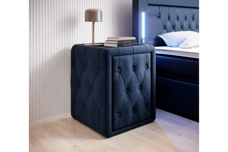 Franco Sängbord 58 cm med Förvaring Låda - Blå - Möbler - Bord