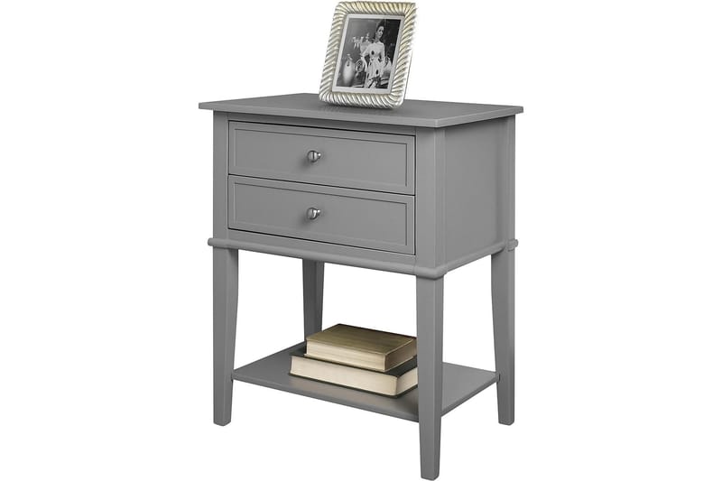 FRANKLIN Sidobord 56 cm 2 Lådor Grå - Dorel Home - Möbler - Bord