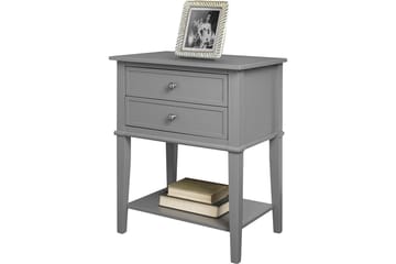 Franklin Sidobord 56 cm 2 Lådor Grå - Dorel Home - Möbler - Bord