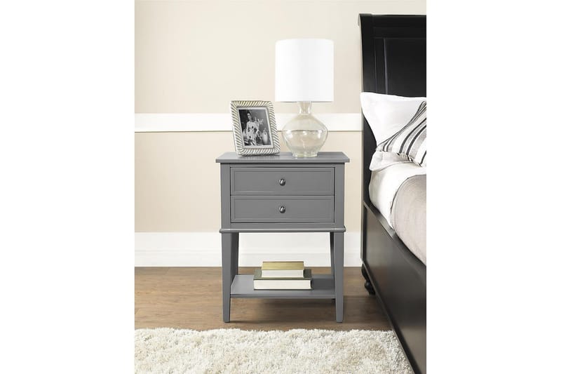 Franklin Sidobord 56 cm 2 Lådor Grå - Dorel Home - Möbler - Bord