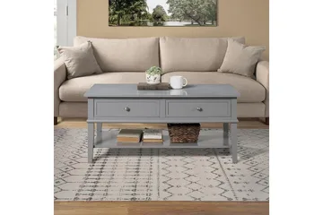 Franklin Soffbord 105 cm med Förvaring Hylla + 2 Lådor Grå - Dorel Home - Möbler - Bord