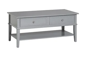 Franklin Soffbord 105 cm med Förvaring Hylla + 2 Lådor Grå - Dorel Home - Möbler - Bord