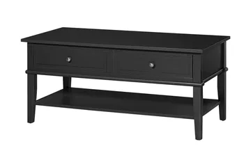 Franklin Soffbord 105 cm med Förvaring Hylla + 2 Lådor Svart - Dorel Home - Möbler - Bord