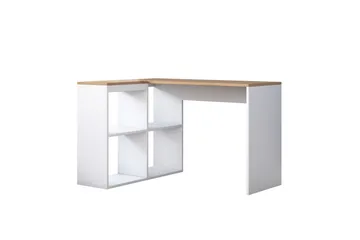 Freal Skrivbord 4 Hyllor 120 cm - Natur/Vit - Möbler - Bord
