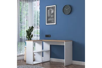 Freal Skrivbord 4 Hyllor 120 cm - Natur/Vit - Möbler - Bord